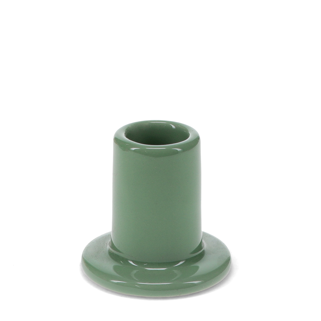 ceramic tube candle holder - khaki