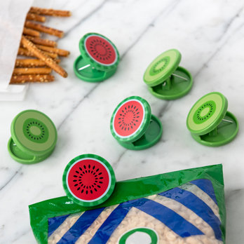 bag clips (set of 6) - kiwi and watermelon