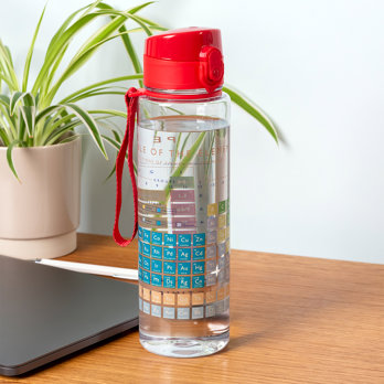 drinks bottle with push button lid 700ml - periodic table