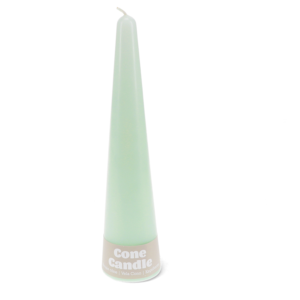 tall cone candle - mint green