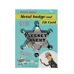 metal badge and id card - secret agent