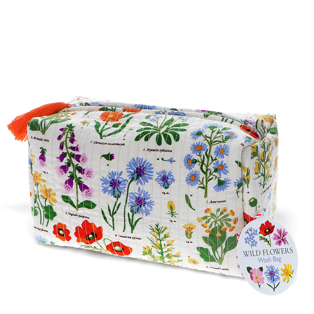 quilted wash bag - wild flowers