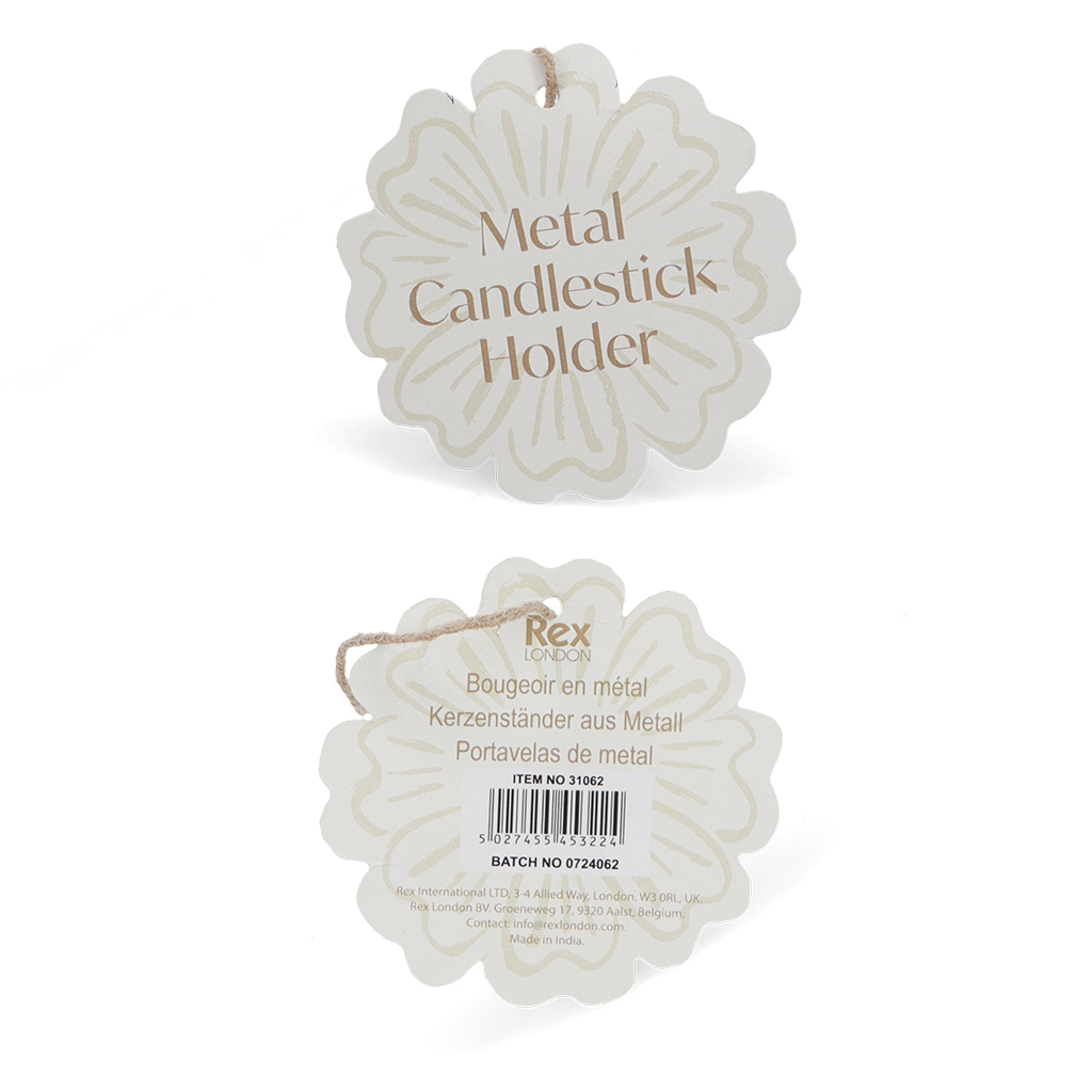 enamel chamberstick candle holder - aqua