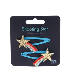 pinzas para el pel con purpurina shooting star (juego de 2)