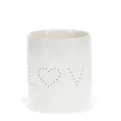 teelichthalter aus glänzender keramik - love teelichthalter aus glänzender keramik - love