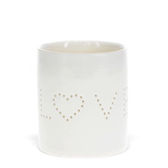 photophore en céramique brillante - love