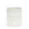 glossy ceramic tealight holder - love