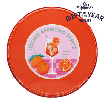 rundes serviertablett aus metall - aperitivo spritz