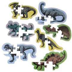 set of 7 dinosaur puzzles - prehistoric land