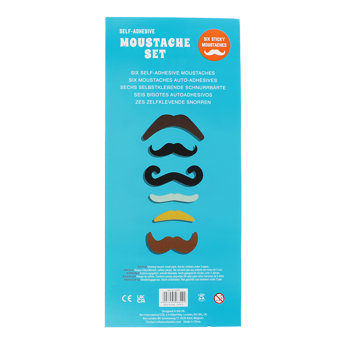 self-adhesive moustaches (set of 6)