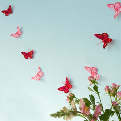 girlande mit schmetterlingen aus federn (1,6 meter) - kleine wimpel