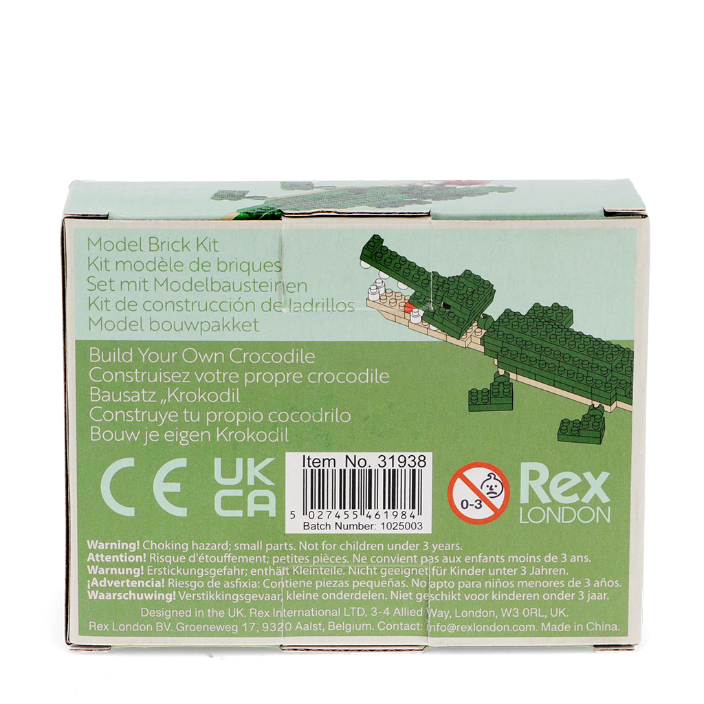 build your own animal model brick kit - crocodile