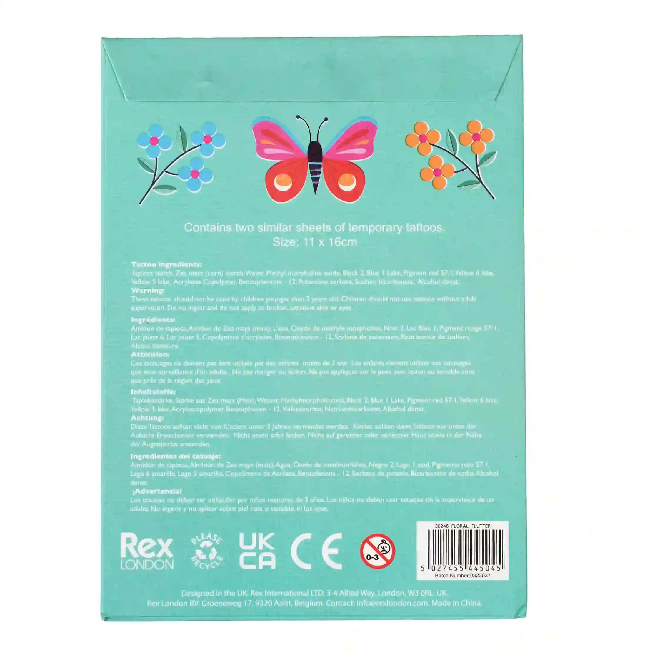 temporary tattoos - floral flutter