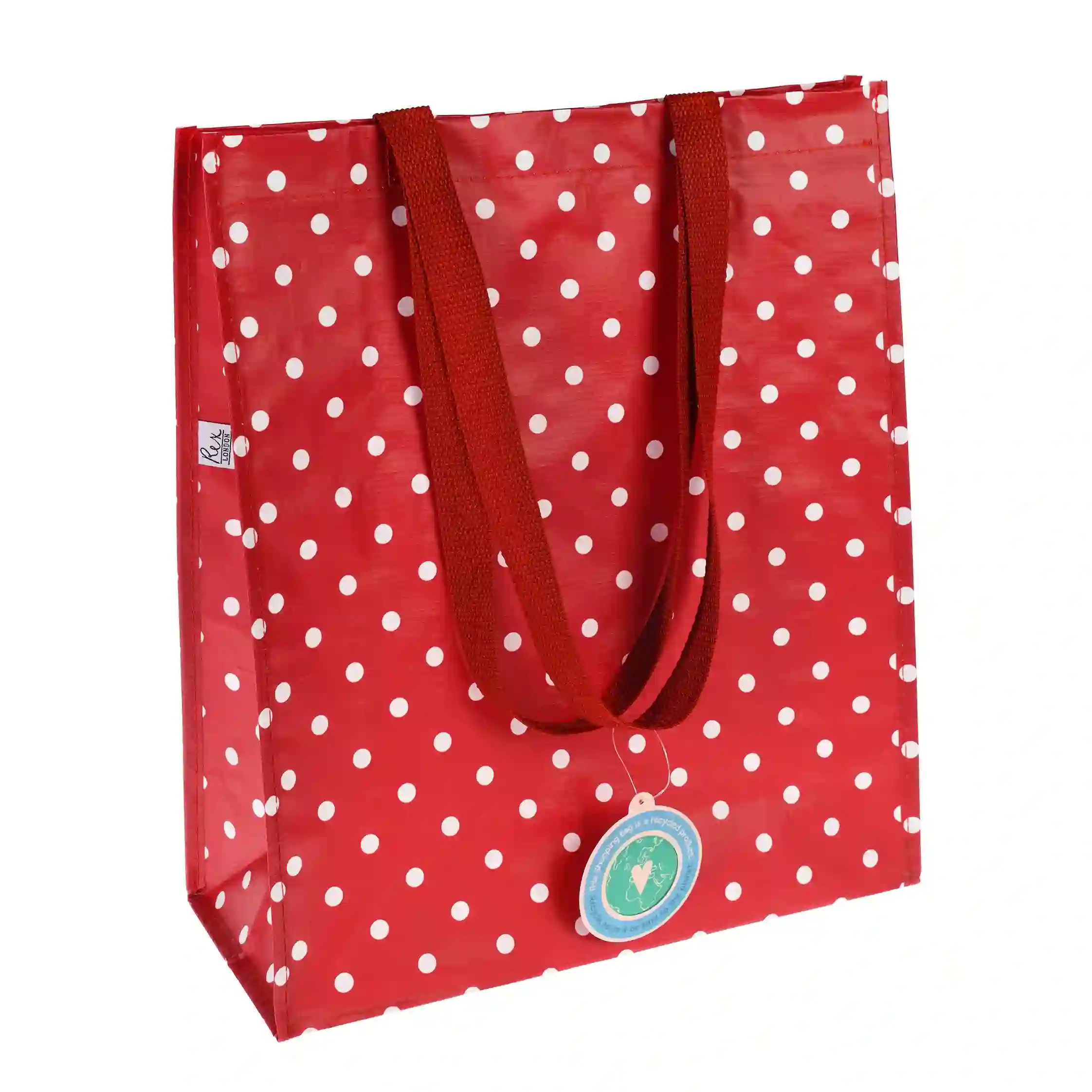 recycled shopping bag - red retrospot