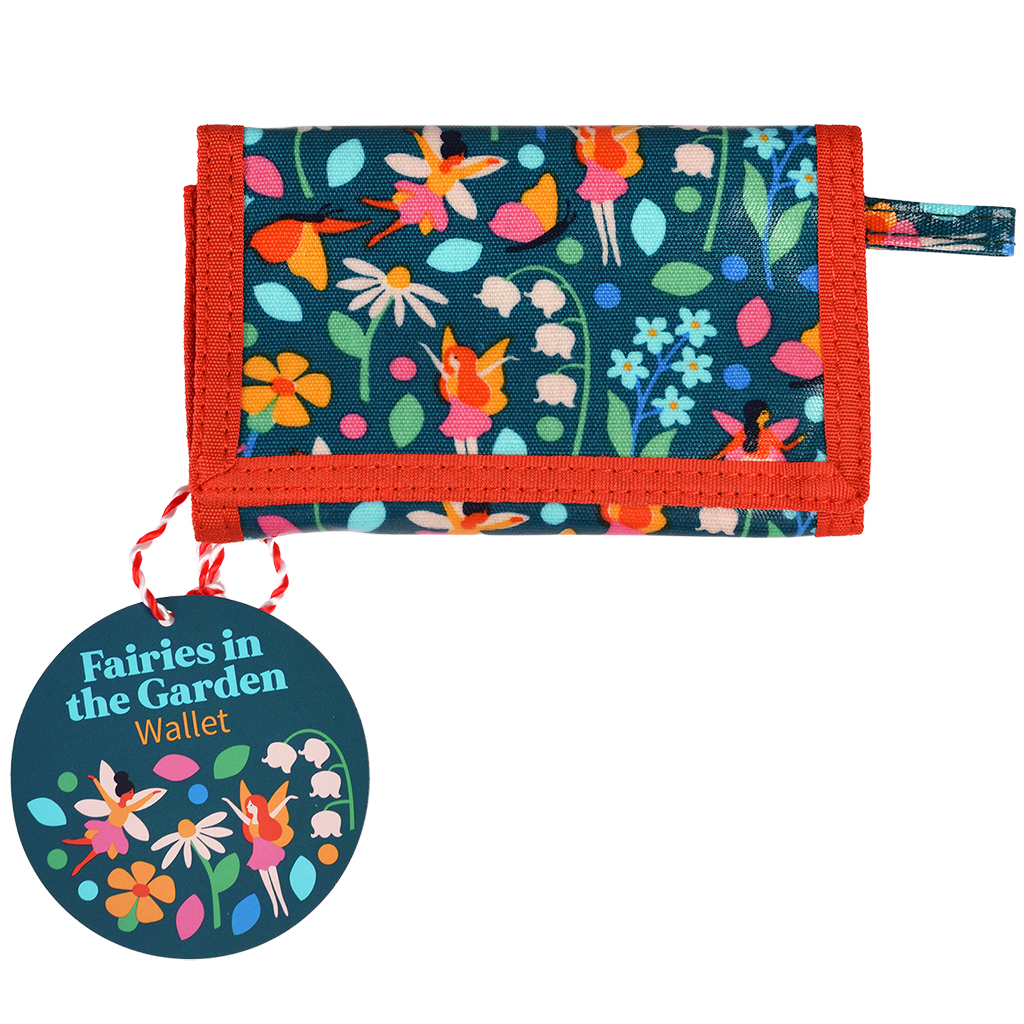 children's wallet - fairies in the garden