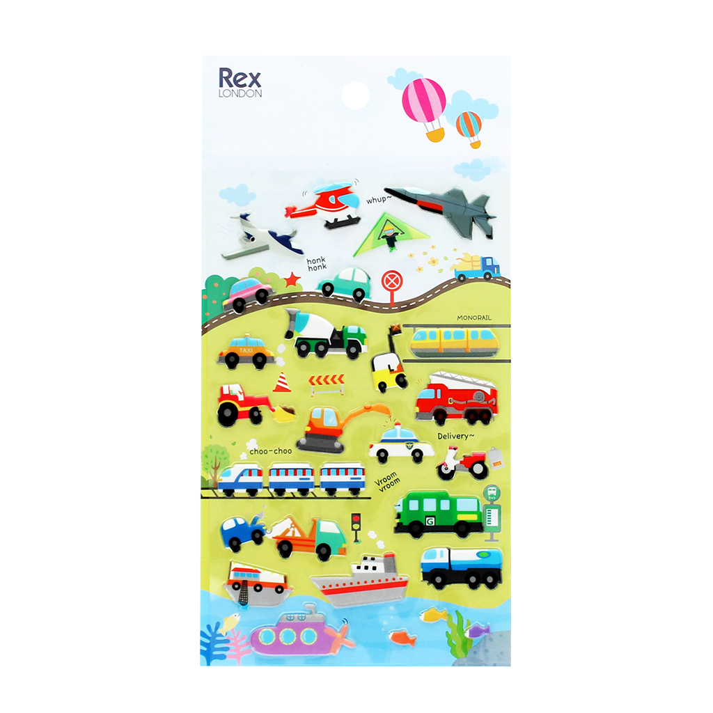 3d puffy stickers - vehicles