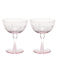 etched star coupe cocktail glasses 200ml (set of 2) - pink