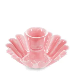 enamel cupped flower candle holder - pink enamel cupped flower candle holder - pink