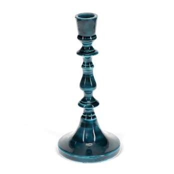 enamel candlestick (19cm) - blue enamel candlestick (19cm) - blue