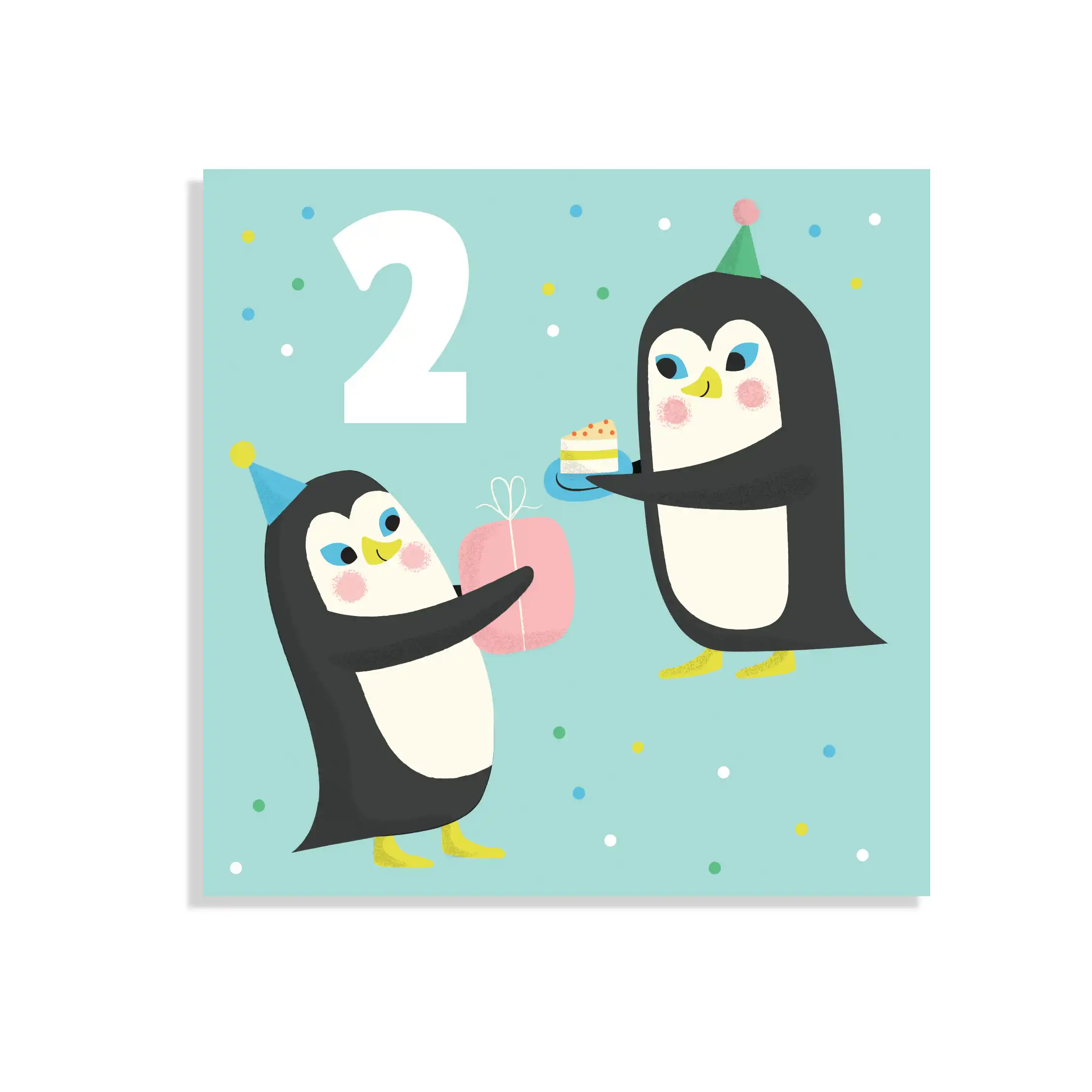 tarjeta de cumpleaños 'dos' pingüino