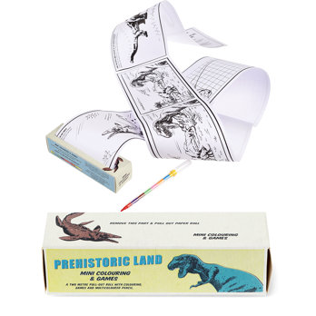 mini colouring and games - prehistoric land
