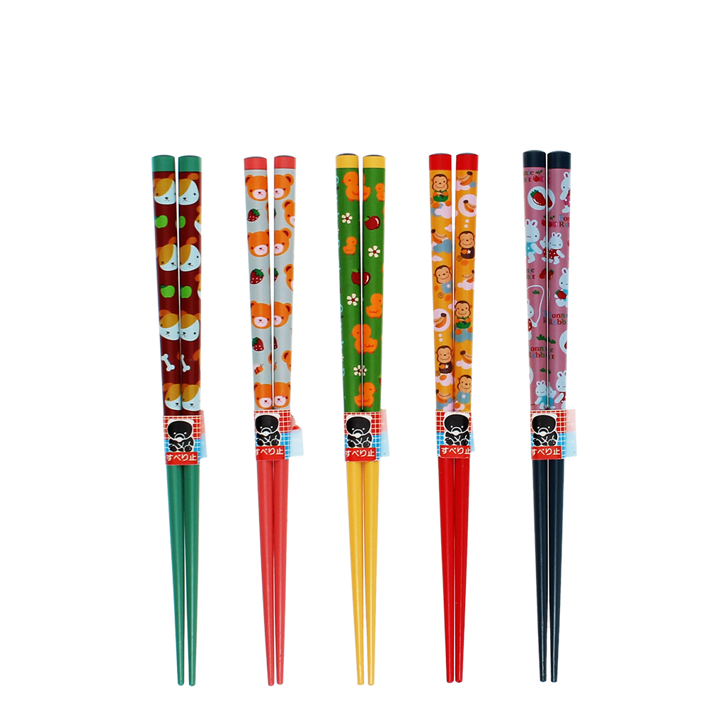 children's bamboo chopsticks (pack of 5 pairs) - super cute animals