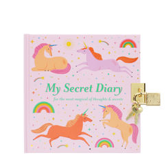 secret diary with padlock - unicorn
