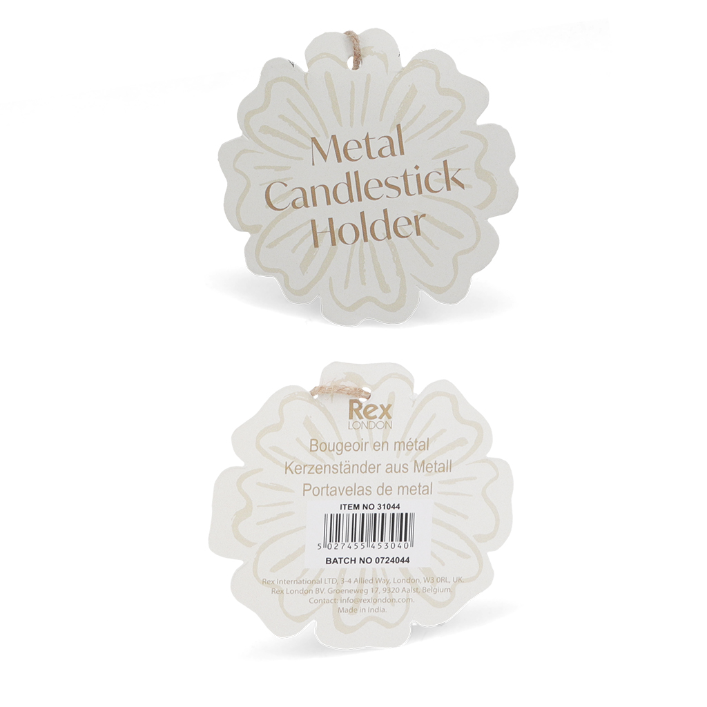 enamel flat flower candle holder - vibrant pink