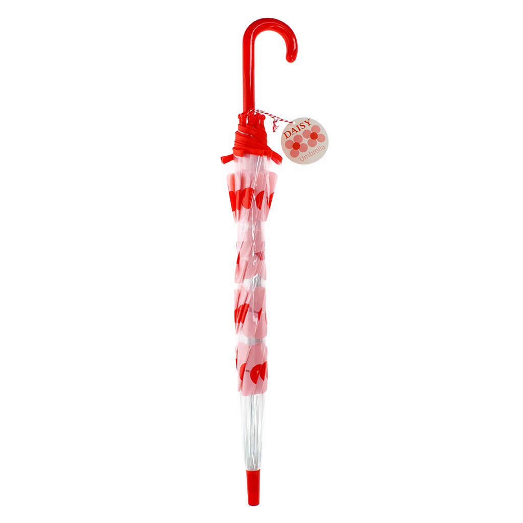 transparent umbrella - pink daisy