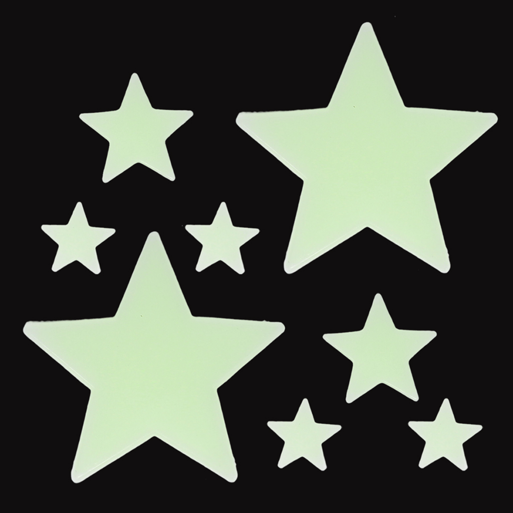 glow in the dark stick-on shapes (box of 24) - stars