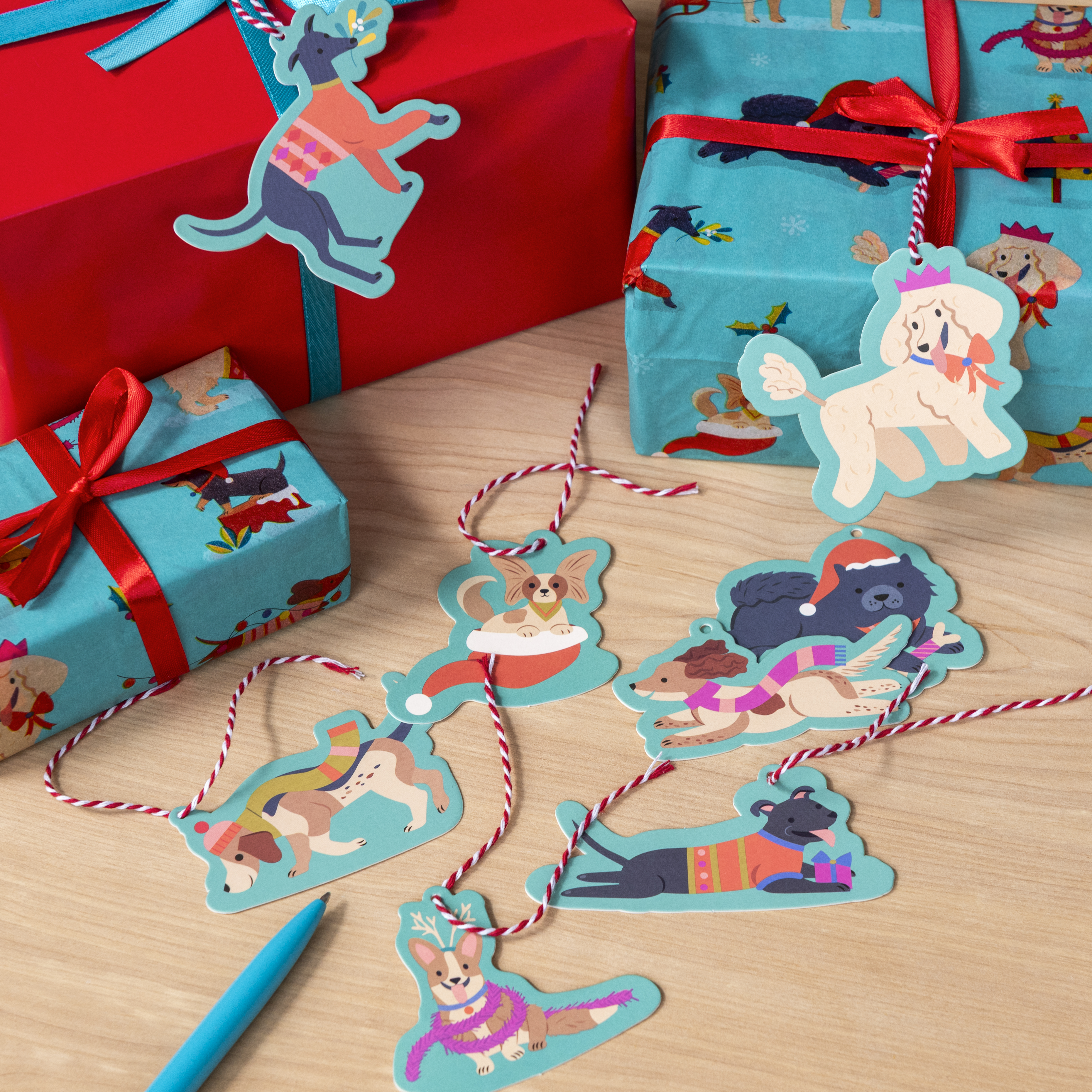 weihnachtliche geschenkanhänger aus pappe (12-er packung) - festive friends