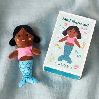 mini soft toy in a little box - mermaid