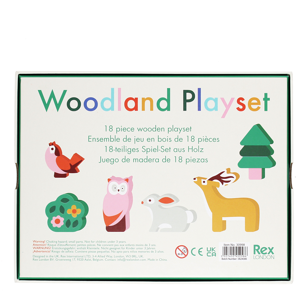 wooden animal playset - woodland