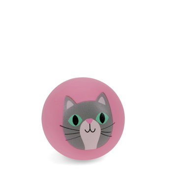 hüpfender flummiball - katze (pink)