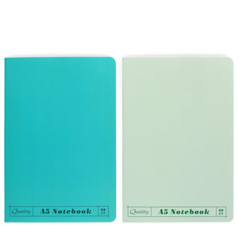 carnets a5 (lot de 2) - vert & aqua