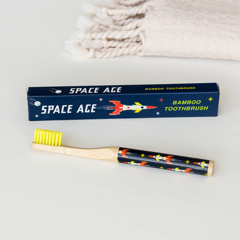 children's bamboo toothbrush - space age