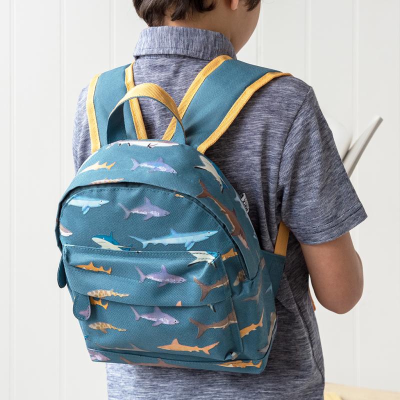 mini children's backpack - sharks