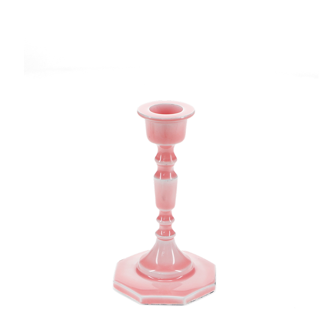enamel candlestick (13cm) - pink