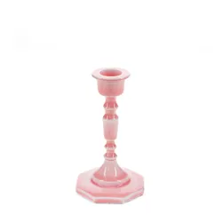enamel candlestick (13cm) - pink enamel candlestick (13cm) - pink