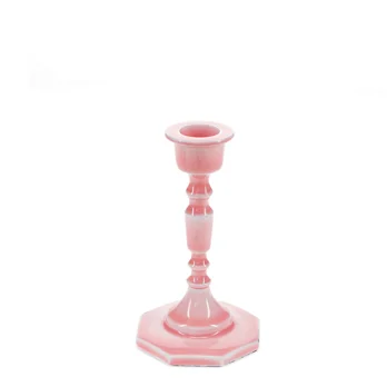 enamel candlestick (13cm) - pink enamel candlestick (13cm) - pink