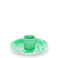 enamel chamberstick candle holder - green