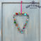 handmade beaded heart decoration (11x16cm) - multi-coloured