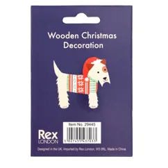 wooden hanging christmas decoration - scottie dog wooden hanging christmas decoration - scottie dog