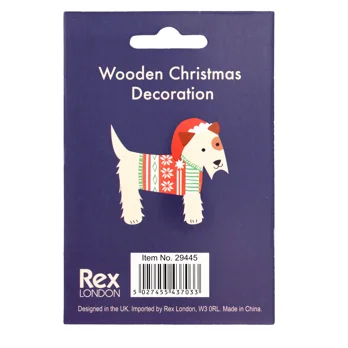 wooden hanging christmas decoration - scottie dog wooden hanging christmas decoration - scottie dog