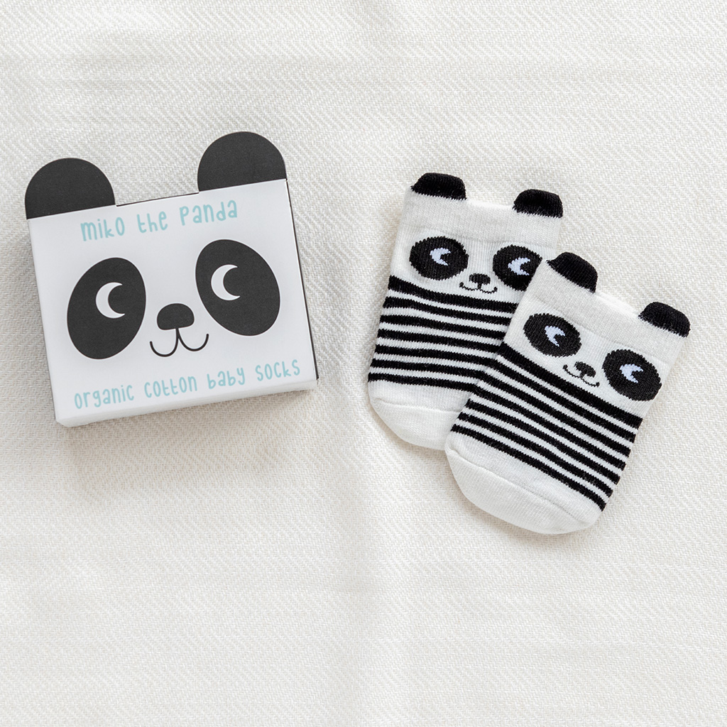 pair of baby socks - miko the panda