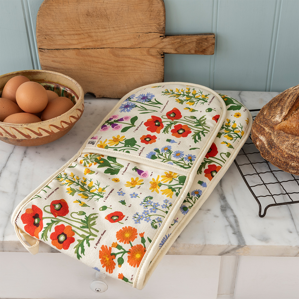 double oven glove - wild flowers