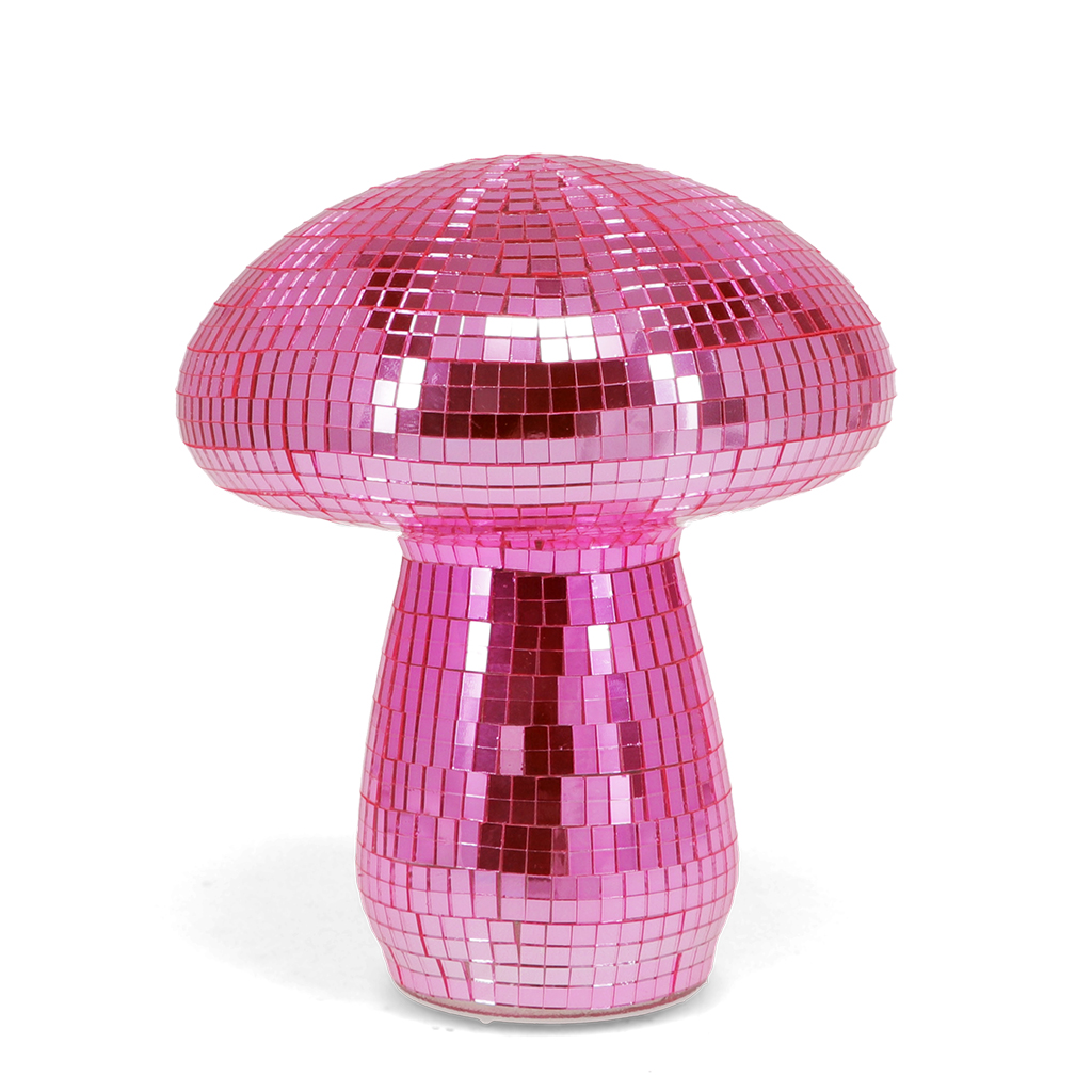 disco mushroom table lamp - pink