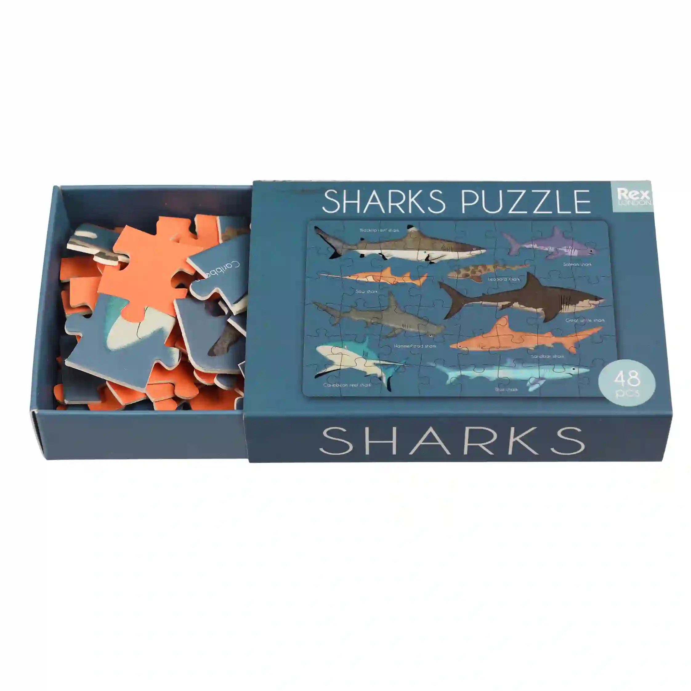 matchbox jigsaw puzzle - sharks