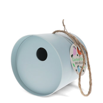 round bamboo fibre birdhouse - blue