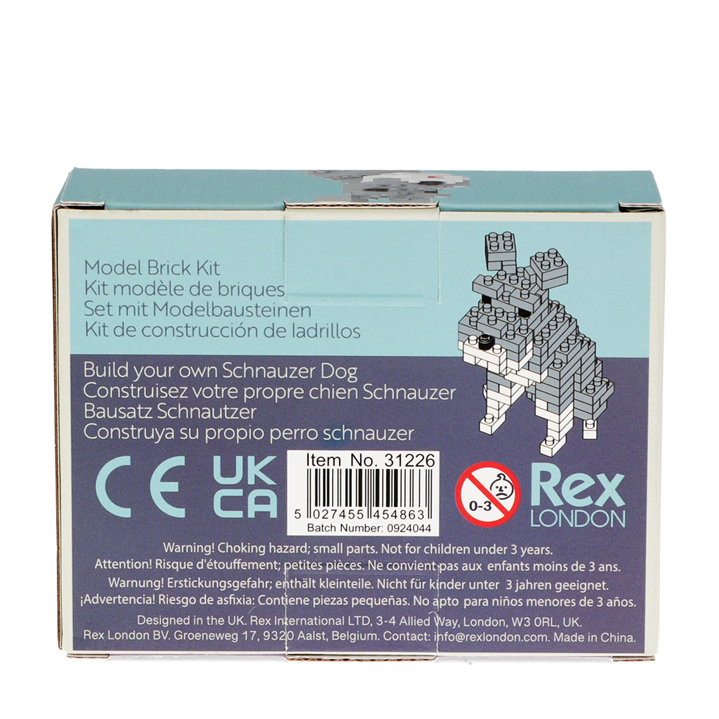 build your own dog model brick kit - schnauzer